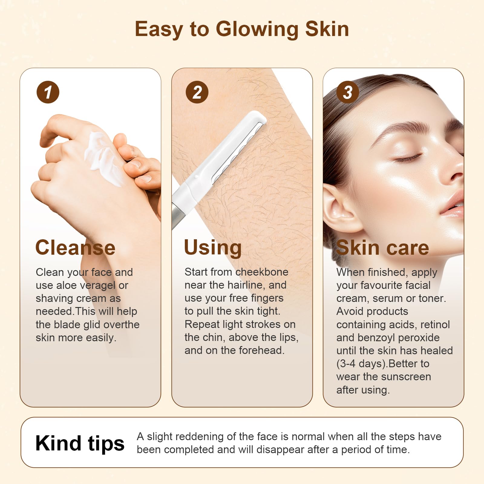 Premium Dermaplaning Razor for Face - 10 Pack Blade Refills, Exfoliating Facial Hair Removal Tool for Smooth Skin, Eyebrow & Peach Fuzz Shaver - Perfect for At-Home Skincare & Beauty Routine