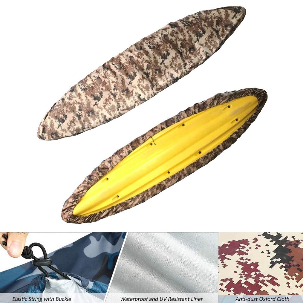 Universal Camouflage Kayak Canoe Boat Cover - Waterproof UV Resistant Dust Protection for Fishing Boats, Kayaks & Canoes (8 Sizes, Multiple Colors) - Perfect for Outdoor Storage, Travel & Marine Protection