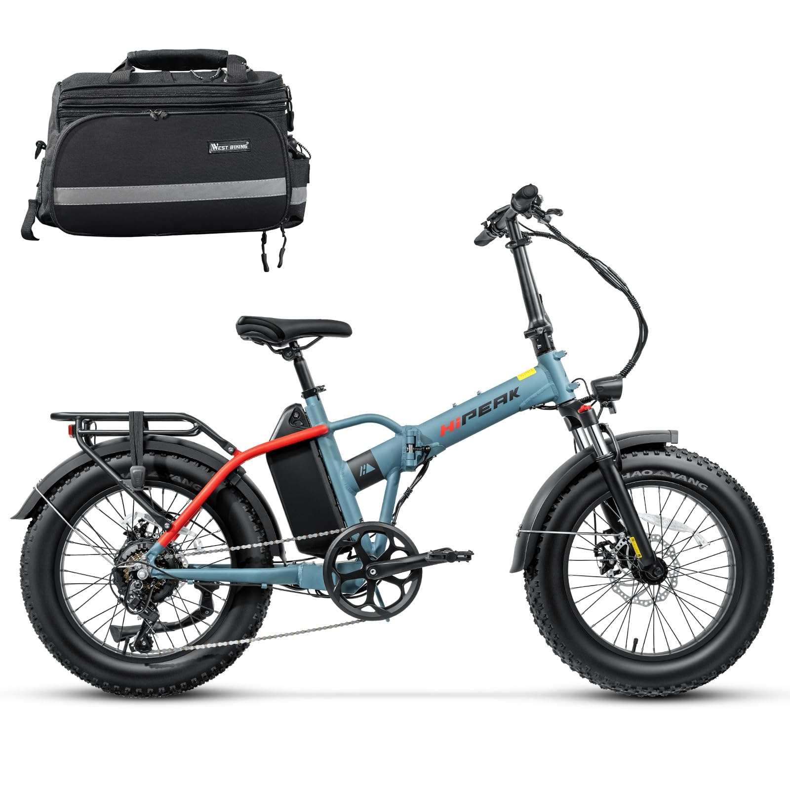 Hipeak 750W 48V Electric Bike for Adults - 60 Mile Range, 25MPH Speed, 20