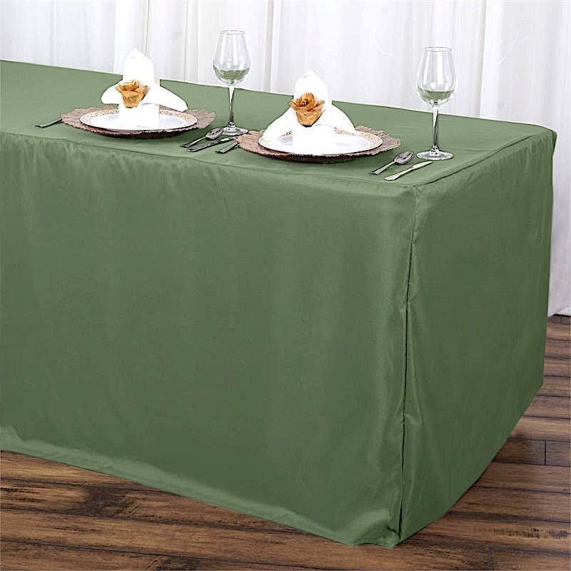 6 ft Polyester Tablecloth 72 x 30 Inches - Waterproof & Wrinkle-Resistant Rectangle Table Cover for Dining, Parties, and Events - Fits Standard 6 Foot Tables