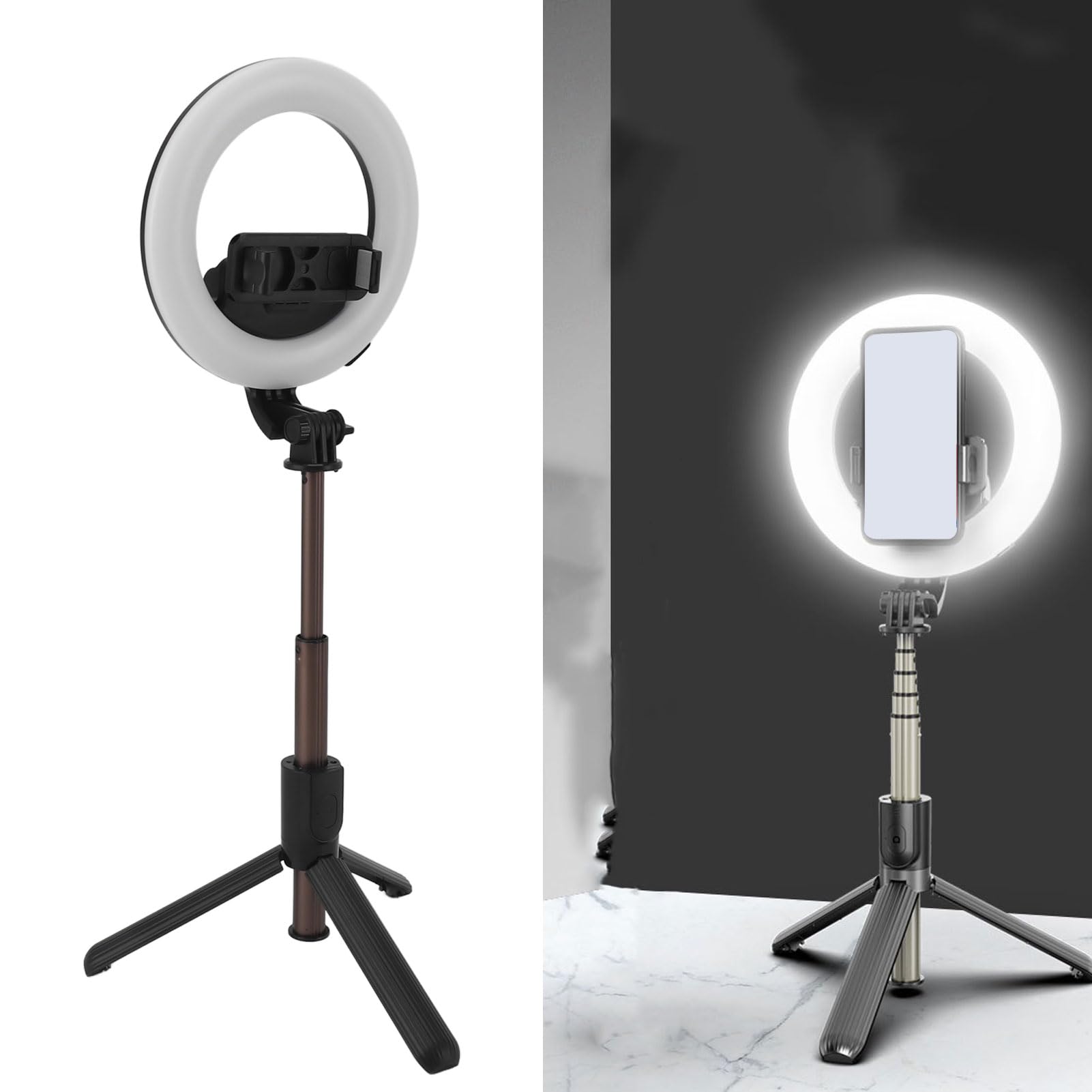 5in Ring Light with Stand & Phone Holder - 360° Adjustable Tabletop Light Stand, 2900K-6500K Dimmable LED for YouTube Videos, TikTok Live Streaming, Makeup & Portrait Photography | Perfect for Home Studio, Vlogging & Beauty Content Creation