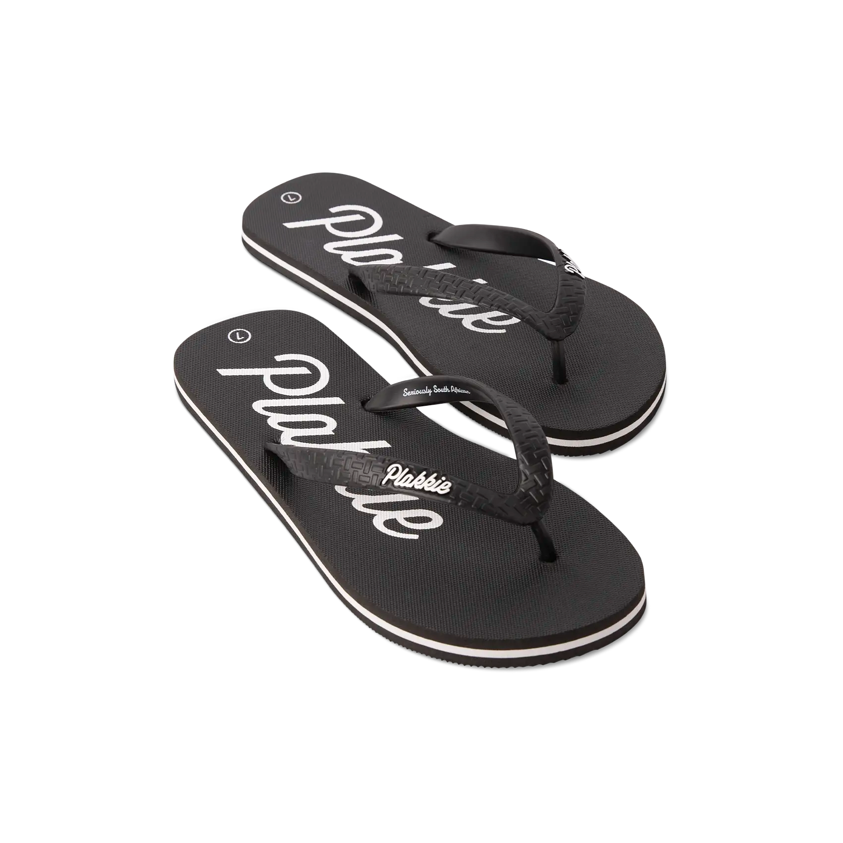 Kelly's Plakkie Black and White Women's Sandals - Comfortable Casual Beach Flip Flops for Summer, Travel & Outdoor Activities