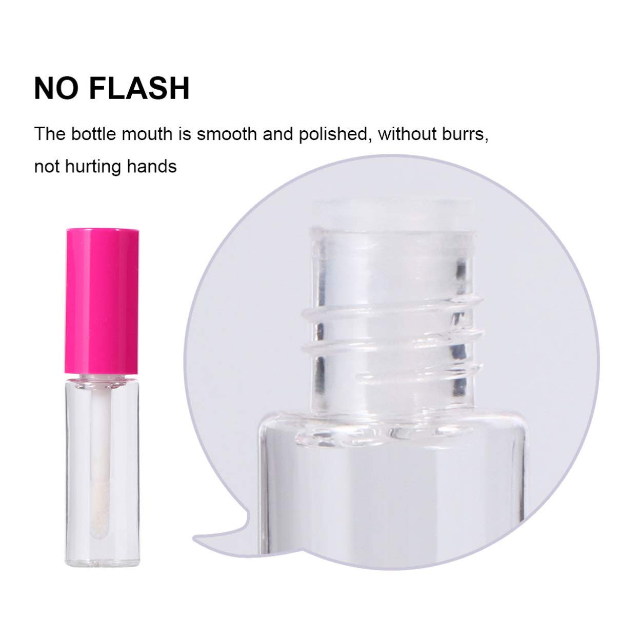 Lurrose 100 Pcs Clear Empty Lip Tubes with Brush Wand - Refillable Lip Gloss Containers for DIY Lip Samples, Travel Makeup Kit & Cosmetic Storage (Rosy) - Perfect for Home Beauty Salon, Professional Makeup Artists & On-the-Go Touch Ups