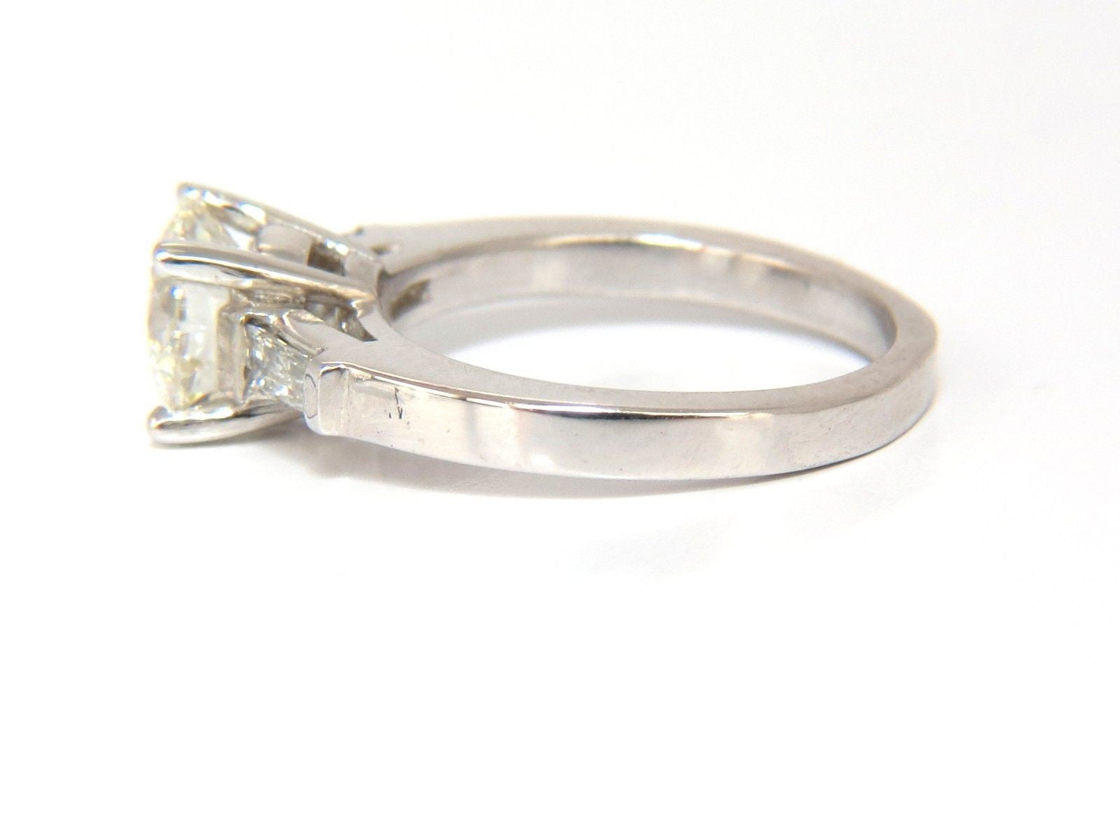 1.51ct GIA Certified Round Brilliant Diamond Engagement Ring with 0.30ct Baguette Side Stones in Platinum - Perfect for Proposals, Anniversaries & Special Occasions