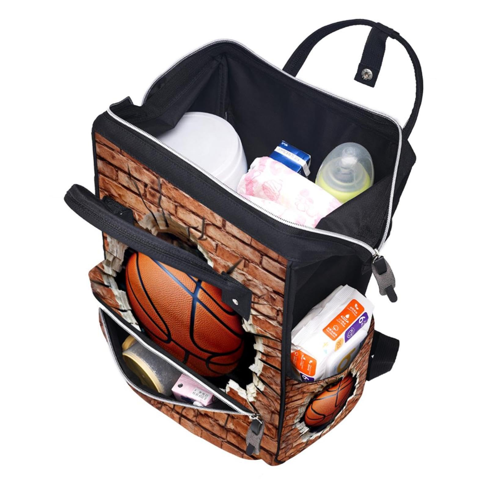 Men's & Women's Travel Backpack with Basketball Wall Texture - Durable Carry-On Backpack for Gym, Work, School & Outdoor Adventures
