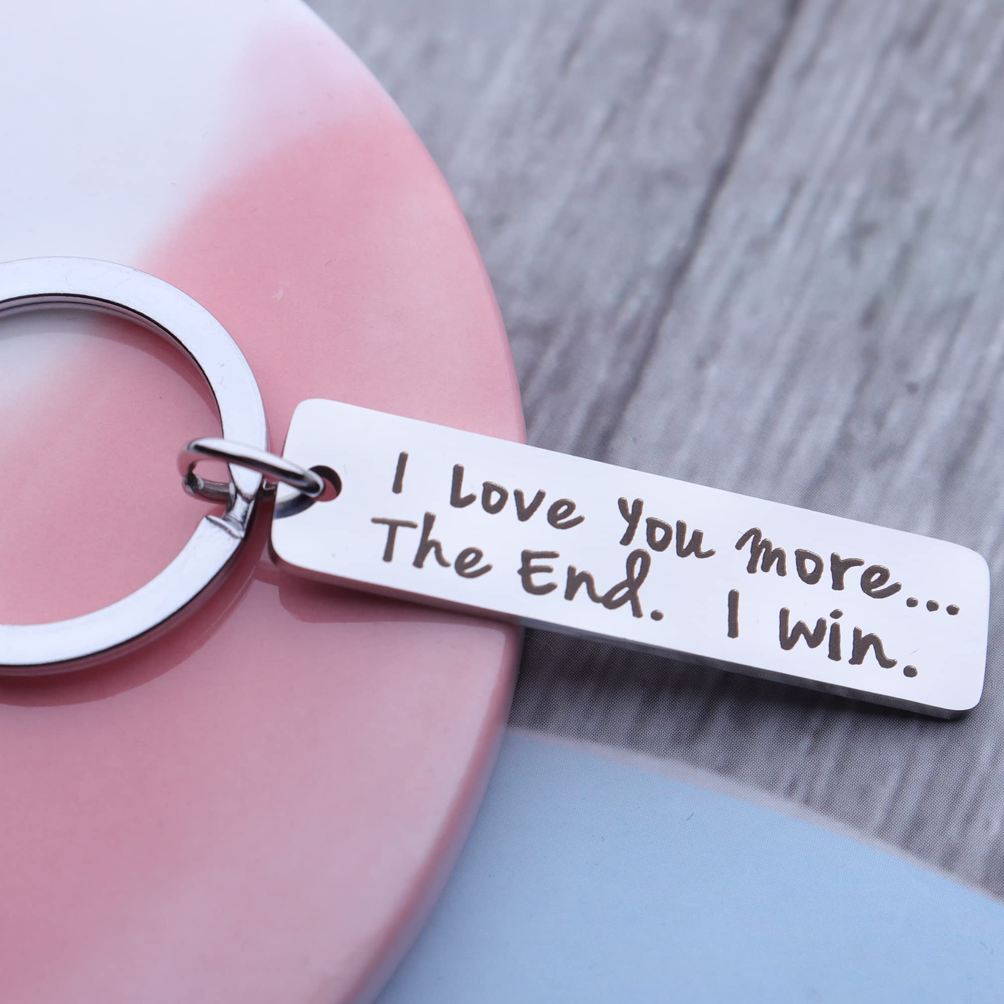 Jstud Inspirational Keychain - 'I Love You More' Couples Keychain for Her, Women - Perfect Birthday, Anniversary & Graduation Gift for Couples - Great for Everyday Carry, Romantic Surprises & Special Occasions
