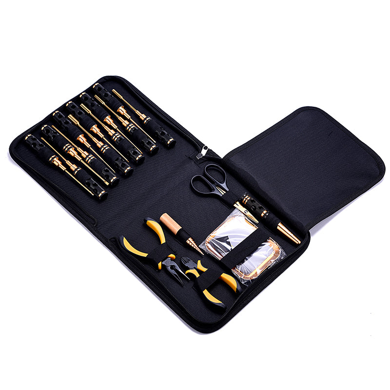 18-Piece Hex Nut Driver Pliers & Screwdrivers Tool Kit for RC Drone, Boat, Car Models - Perfect for DIY Hobbyists & Radio-Controlled Vehicle Maintenance