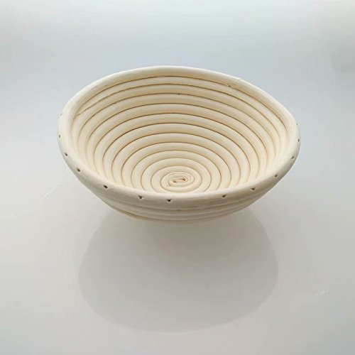 5 Inch Round Banneton Bread Proofing Basket Set of 2 - Natural Rattan Cane Brotform with Linen Liner - Handmade Artisan Bread Baking Tools for Sourdough, Baguette & Homemade Bread Making