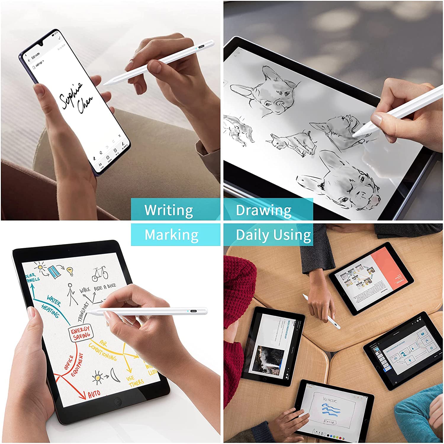 Premium Stylus Pen for iPad - Apple Pencil Alternative with Palm Rejection & Tilt Sensitivity - Compatible with iPad Pro 11/12.9 (2018-2022), iPad 6/7/8th Gen, iPad Air & Mini - Perfect for Digital Art, Note Taking & Professional Work