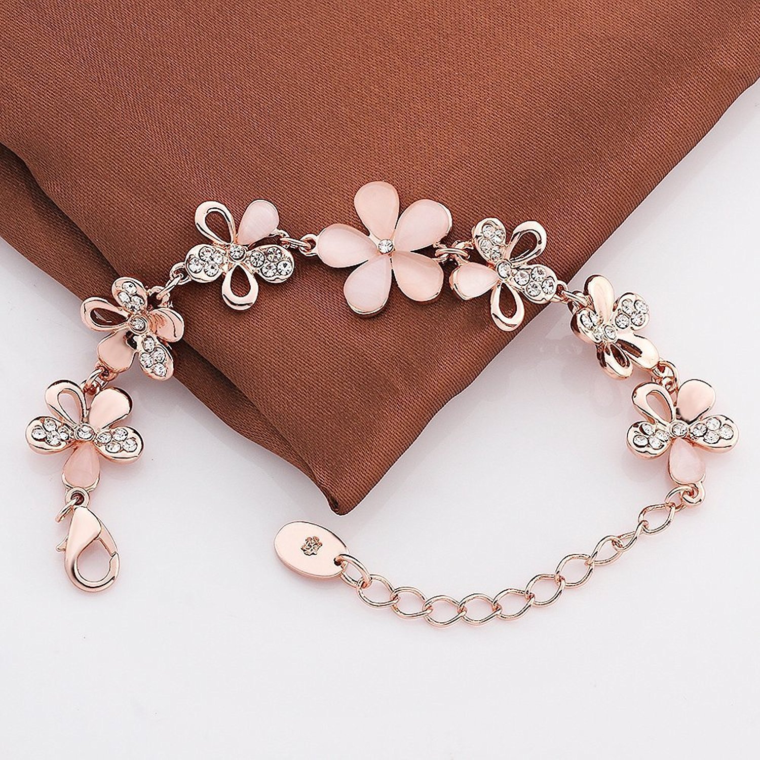 YouBella Women's Rose Gold Plated Crystal Bracelet - Elegant Bangle Jewelry for Girls & Women | Perfect for Parties, Weddings & Everyday Wear