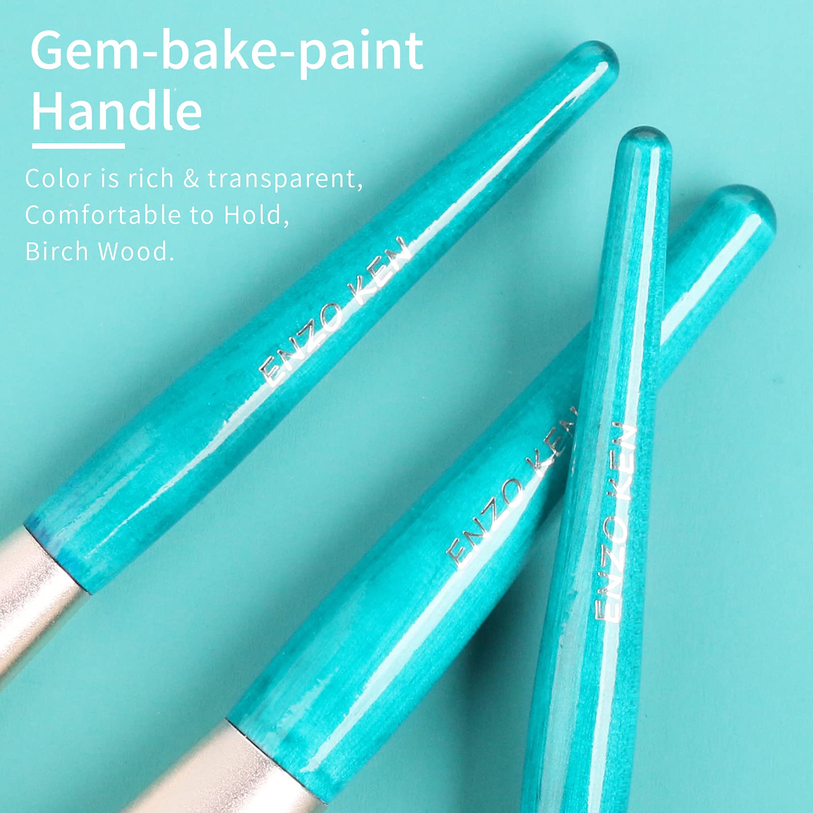 ENZO KEN Vegan Makeup Brush Set - 12 Piece Professional Blue Cosmetic Brushes with Wooden Case | Cruelty-Free & Eco-Friendly Makeup Tools for Foundation, Blush, Eyeshadow & Contouring | Perfect for Travel & Everyday Makeup