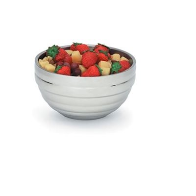 Vollrath 3.4 Quart Double Wall Stainless Steel Round Beehive Serving Bowl - Perfect for Salads, Fruits, and Cold Dishes at Parties & Gatherings