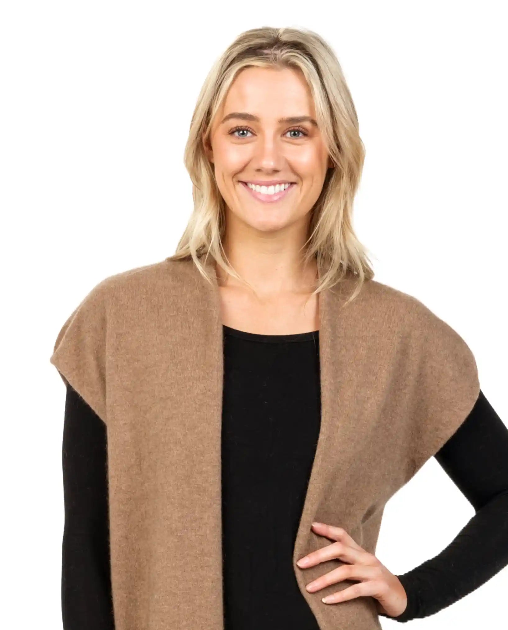 Premium Mink Women's Long Vest - Soft Possum Merino Wool Blend NB890 - Warm Winter Fashion for Outdoor Activities & Casual Wear