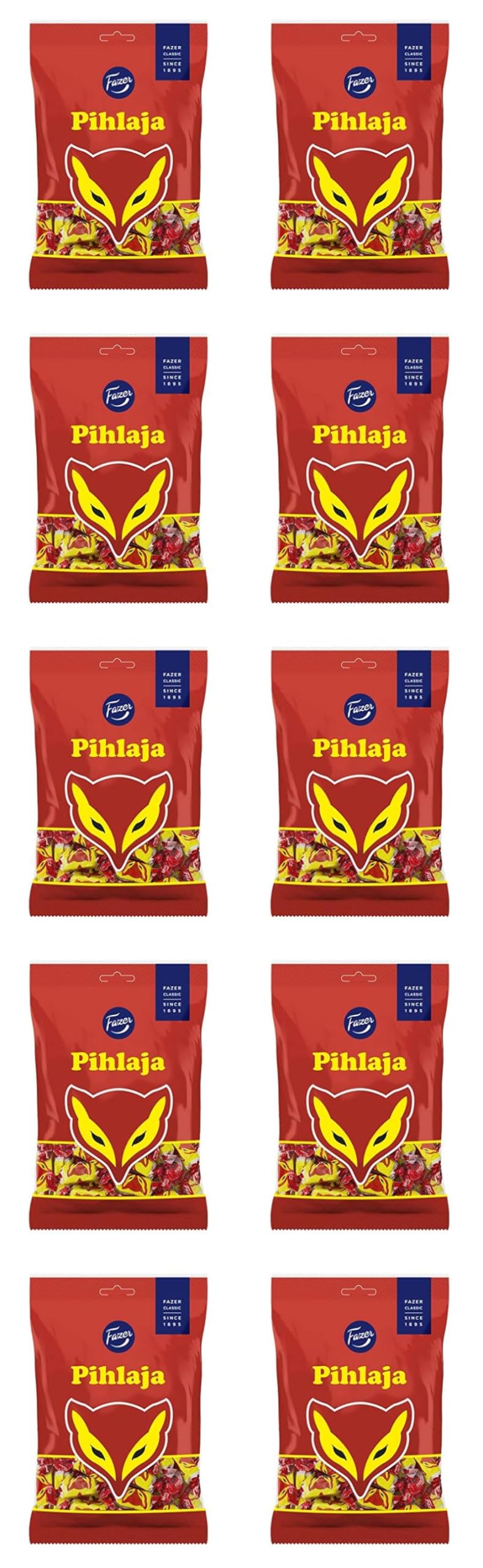 Fazer Pihlaja Original Finnish Candy - 10 Boxes (220g Each) | Perfect for Gifts, Snacking & Office Treats