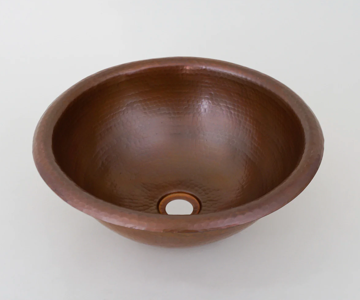 Hammered Copper Farmhouse Sink - Round Handmade Copper Vessel Sink for Bathroom & Kitchen - Rustic Vintage Decor for Modern Farmhouse, Rustic, or Industrial Style Homes
