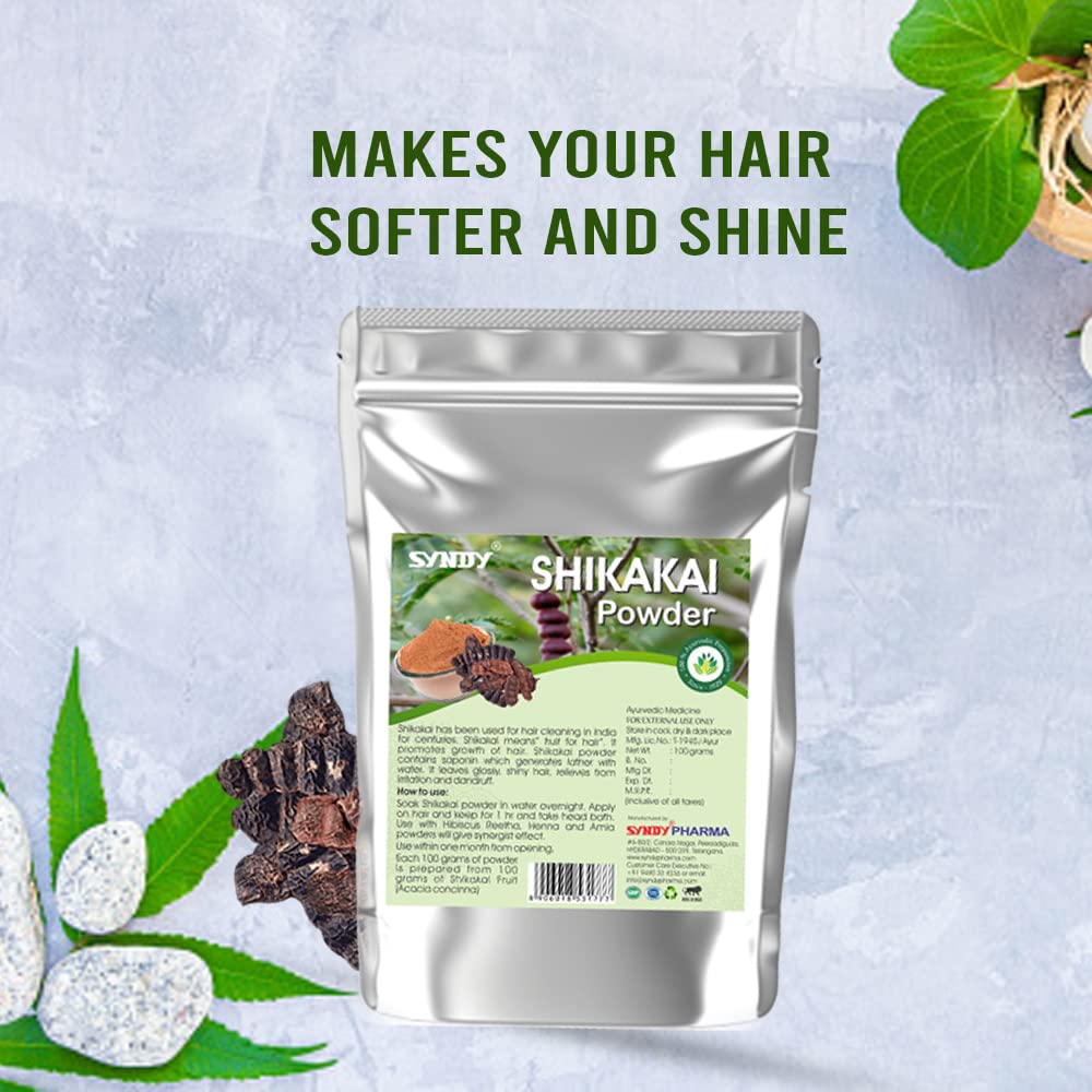 Organic Shikakai Powder for Hair Growth & Scalp Care - 100g (Pack of 2) | Natural Ayurvedic Hair Treatment for Stronger, Shinier Hair | Perfect for DIY Hair Masks & Herbal Hair Wash