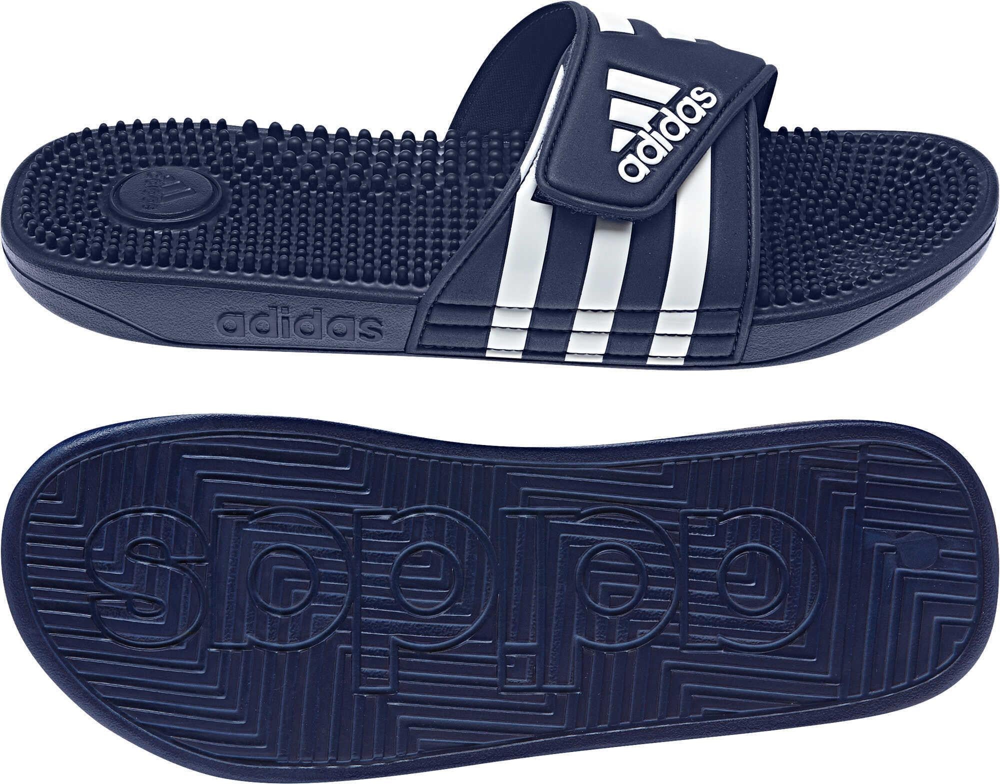 Adidas Adissage Men's Comfort Slides - Lightweight & Breathable Sandals for Walking, Gym, Pool & Beach - Black/White