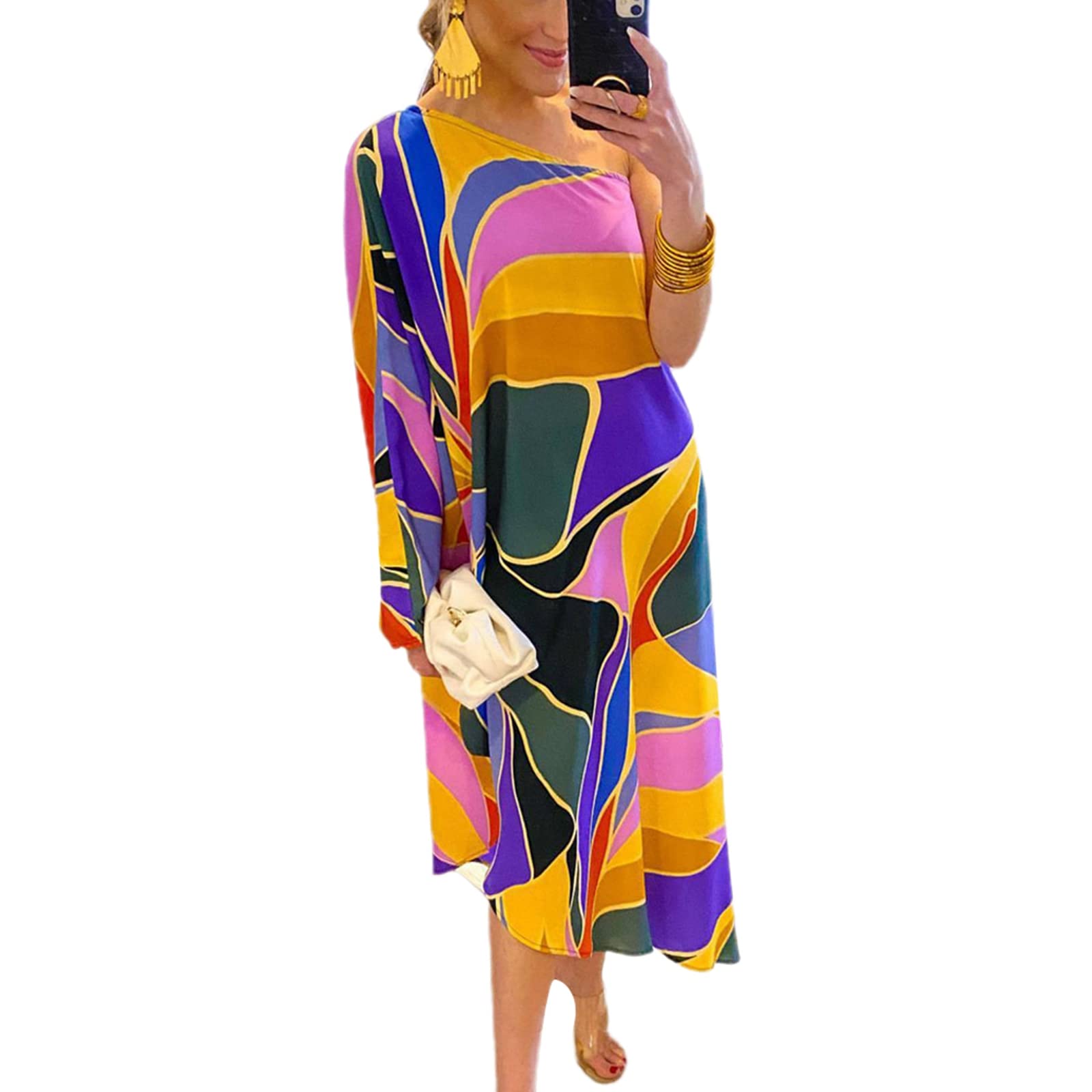 Yony Cles Women's Summer Loose Dress | Beach Cover Up | Casual Boho Maxi Dress | Shawl Wrap for Evening Wear | Perfect for Vacation, Poolside & Date Night