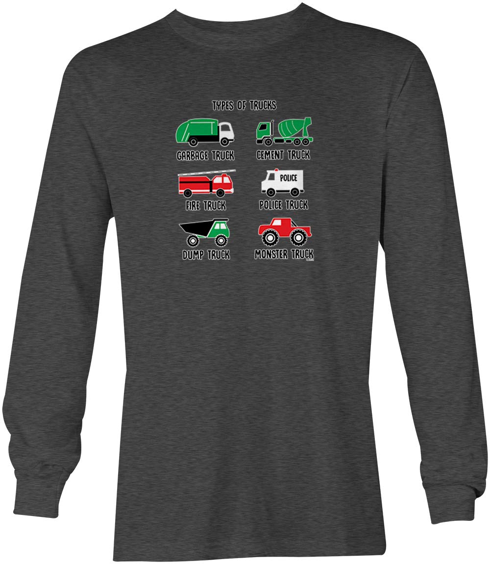 Types of Trucks - Garbage Monster Fire Youth T-Shirt | Fun Graphic Tee for Kids & Teens | Perfect for School, Playdates & Truck Lovers