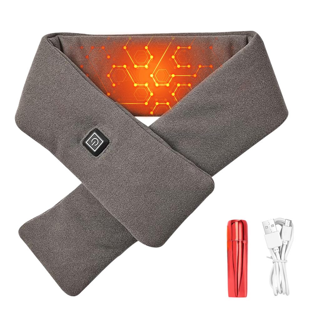 TGKYK Electric Heated Scarf for Women - USB-Powered Warming Scarf with 2800mAh Battery Pack - Adjustable Temperature for Neck, Waist & Abdomen Comfort - Perfect for Winter Outdoor Activities, Commuting & Arthritis Relief (Black)
