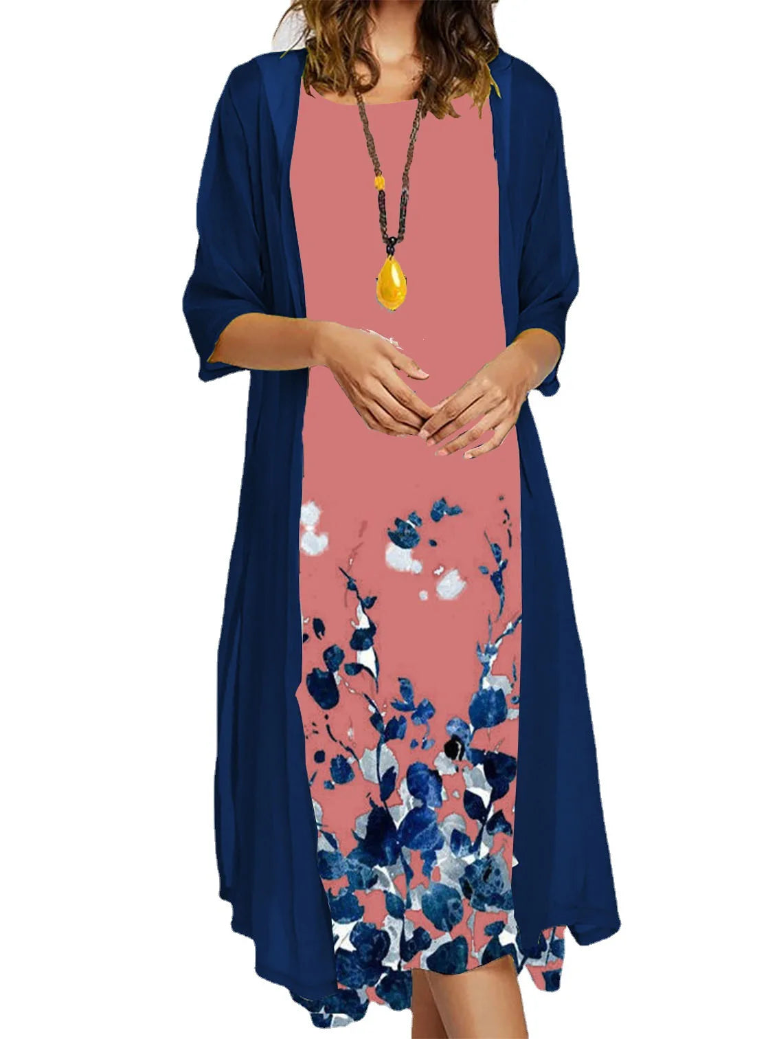 2025 Autumn Fashion Casual Printed Vest and Dress 2-Piece Set for Women | EU US Cross-Border Trendy Outfit | Perfect for Fall Layering, Office Wear & Casual Dates