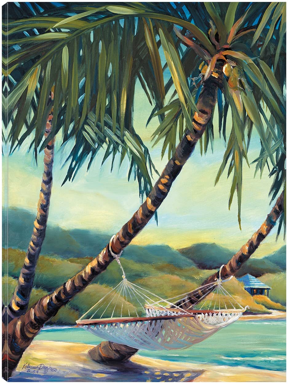 Fine Art Canvas Wall Decor 'Rest Stop' by Kathleen Denis - Ready to Hang 24x32 Inches - Perfect for Living Room, Bedroom, Office & More - Handmade Painting for Home & Commercial Spaces