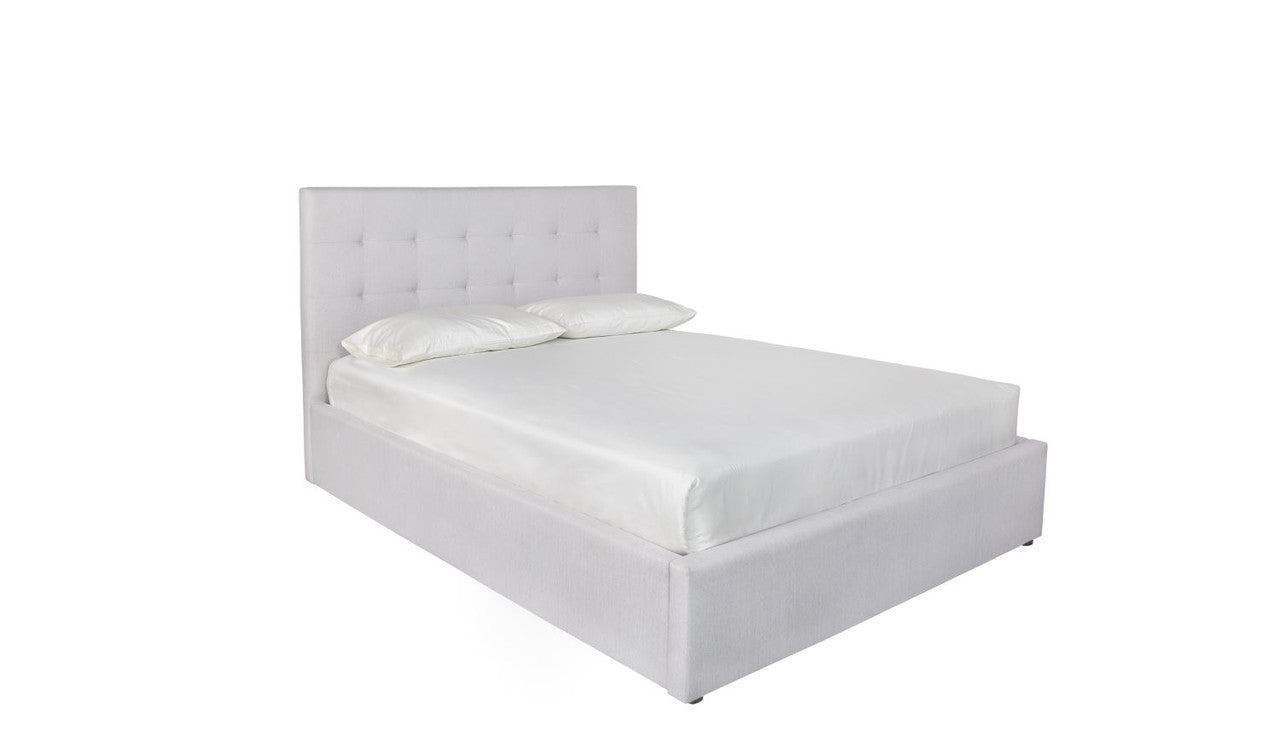 Premium Ayothaya Upholstered Platform King Bed Frame in Horizon Grey - Modern Bedroom Furniture for Master Suite & Guest Room