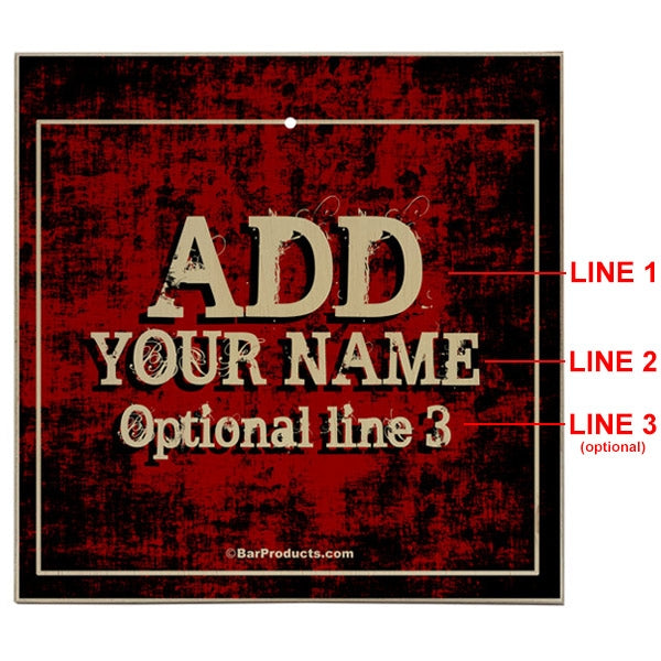 Personalized Large Tabletop Ring Toss Game - Grunge Red Wooden Board for Indoor/Outdoor Parties, Family Game Nights & Office Fun
