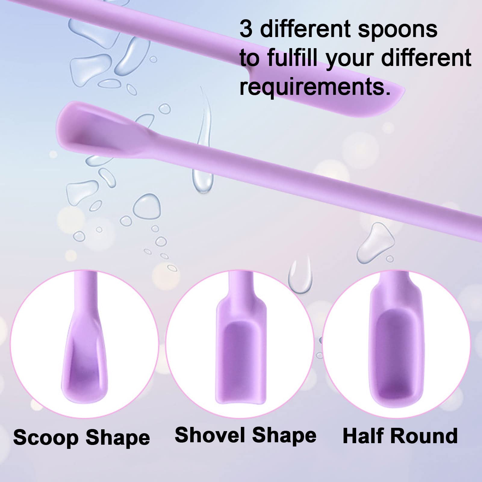 6-Piece Silicone Makeup Spatula Set - Mini Cosmetic Spatulas for Foundation, Skincare & Beauty Products - Last Drop Bottle Scraper for Cosmetics, Food Jars & Travel Use by HAGBOU