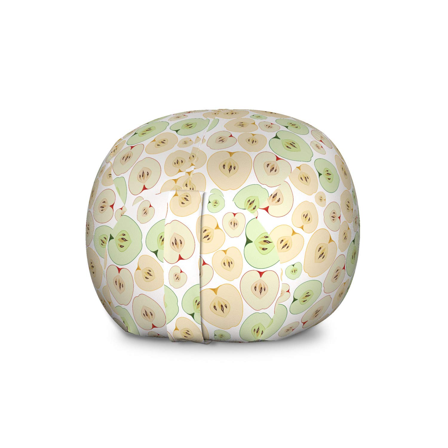 Ambesonne Fruits Storage Toy Bag Chair - Large Washable Organizer for Stuffed Animals, Multicolor Abstract Design with Apple Cores & Vegetarian Theme | Perfect for Kids' Room, Playroom & Nursery Organization
