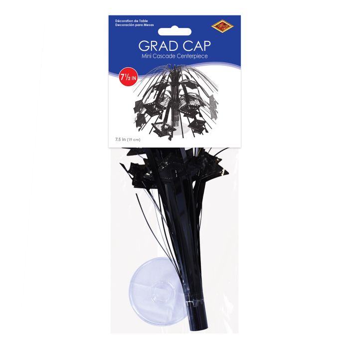 12 Pack Beistle Black Graduation Cap Mini Cascade Centerpieces - Perfect for Graduation Party Decorations, Table Centerpieces, and Photo Backdrops