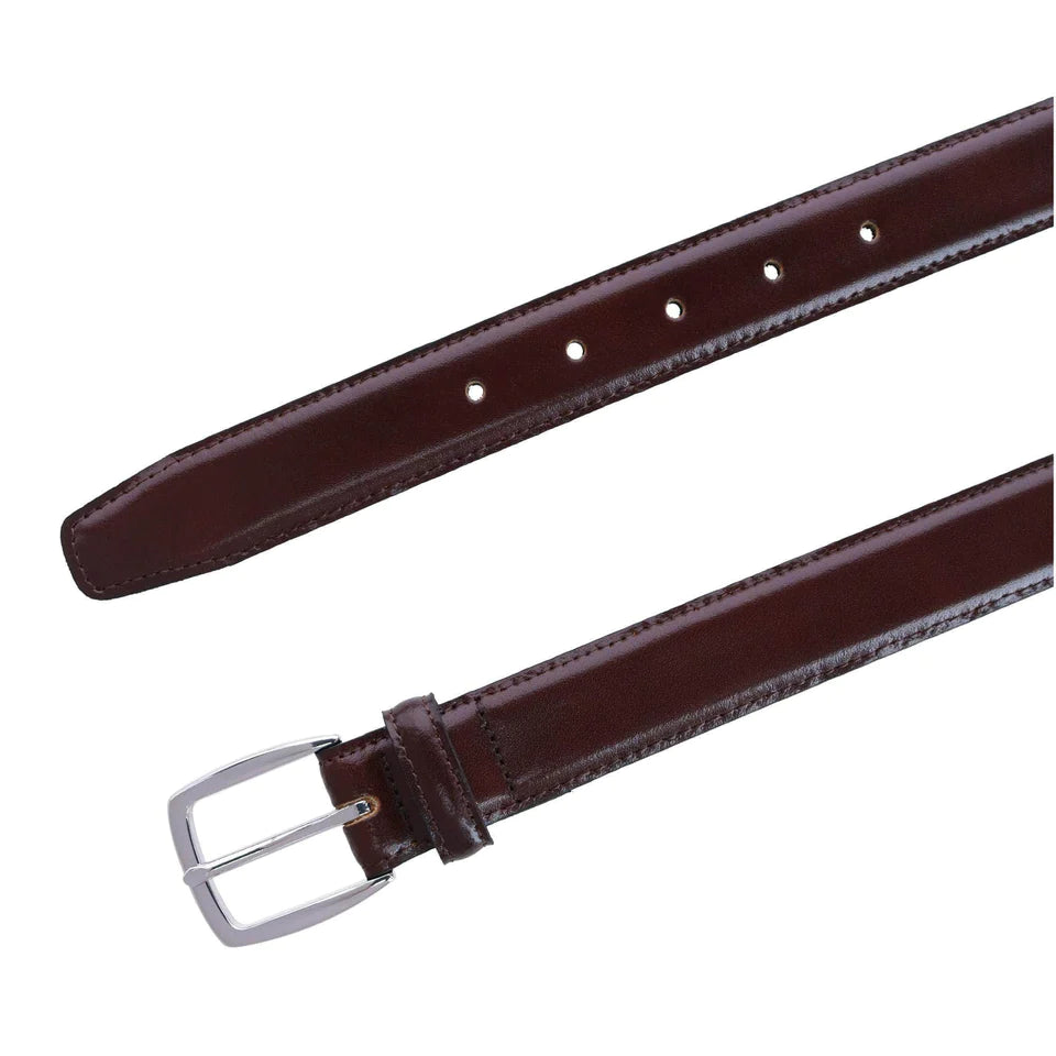 Jameson Genuine Leather Dress Belt for Men - Classic Brown Strap with Polished Buckle - Perfect for Office, Business & Formal Occasions