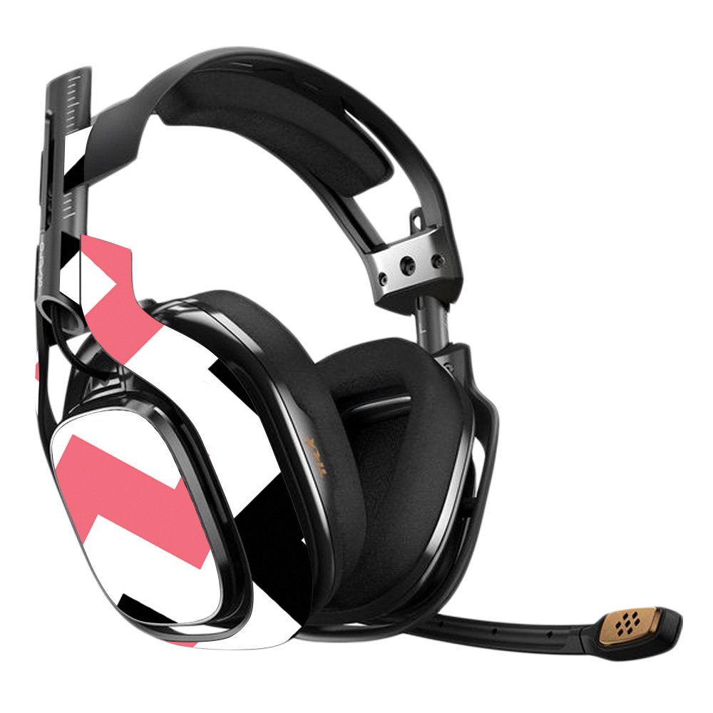 MightySkins Vinyl Decal Wrap Cover for Astro A40 3rd Gen Gaming Headset - Black Pink Chevron Design | Protective, Durable & Customizable Skin | Easy to Apply & Remove | Made in USA | Perfect for Gaming, Streaming & Esports Enthusiasts
