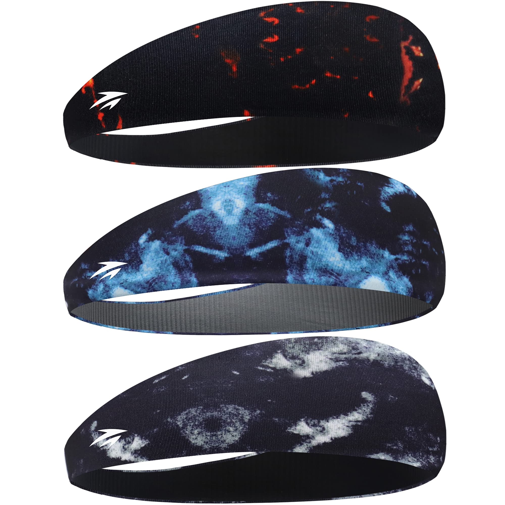 Zollen 3-Pack Men's Headbands - Sweatband & Sports Headband for Running, Gym, Workout, Tennis, Basketball & Outdoor Activities | Moisture Wicking & Comfort Fit for Active Lifestyles