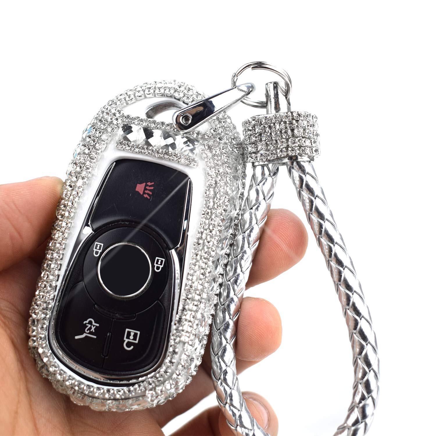 Stylish Rhinestone Car Key Cover for Buick Verano Regal LaCrosse Encore Envision Enclave GL8 (2015-2019) - Bling Key Fob Protector with Keychain | Perfect for Women's Accessories & Keyless Entry Remote Protection