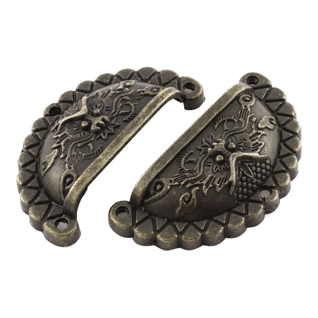 Vintage Dragon Cabinet Pull Handles - Bronze Metal Drawer Handles 2 Pack for Kitchen, Bathroom & Furniture - Antique Style Hardware for Cupboards, Dressers & Closets