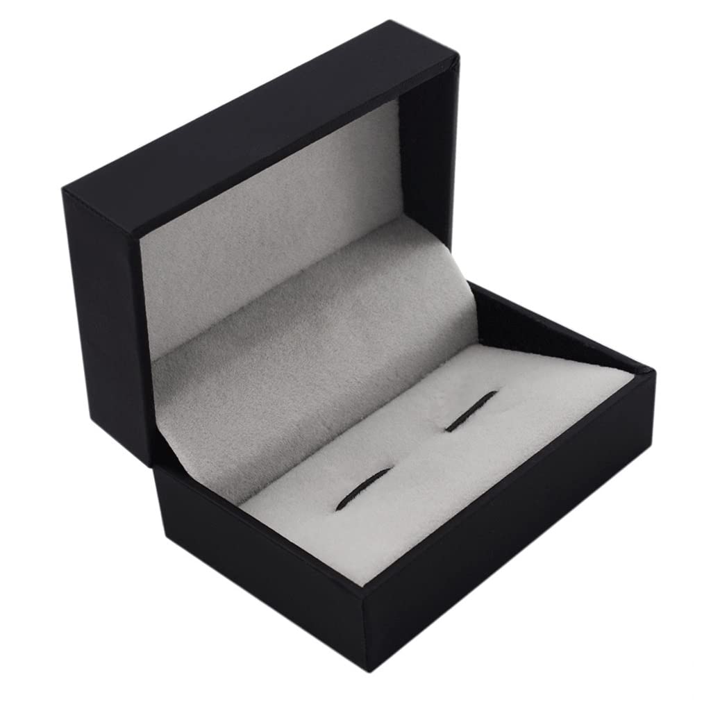 1PC Black Cufflinks Gift Box - Jewelry Storage Case for Men's Cufflinks (7.5x5x3.8cm) - Elegant Plastic & Paper Box for Wedding, Business & Formal Events