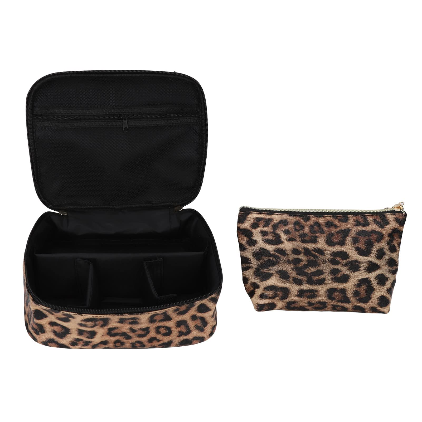 SOFW Waterproof Makeup Bag - Scratch Resistant Cosmetic Organizer with 4 Compartments | Travel Toiletry Pouch for Makeup Brushes & Beauty Essentials | Perfect for Vacation, Gym & Daily Use