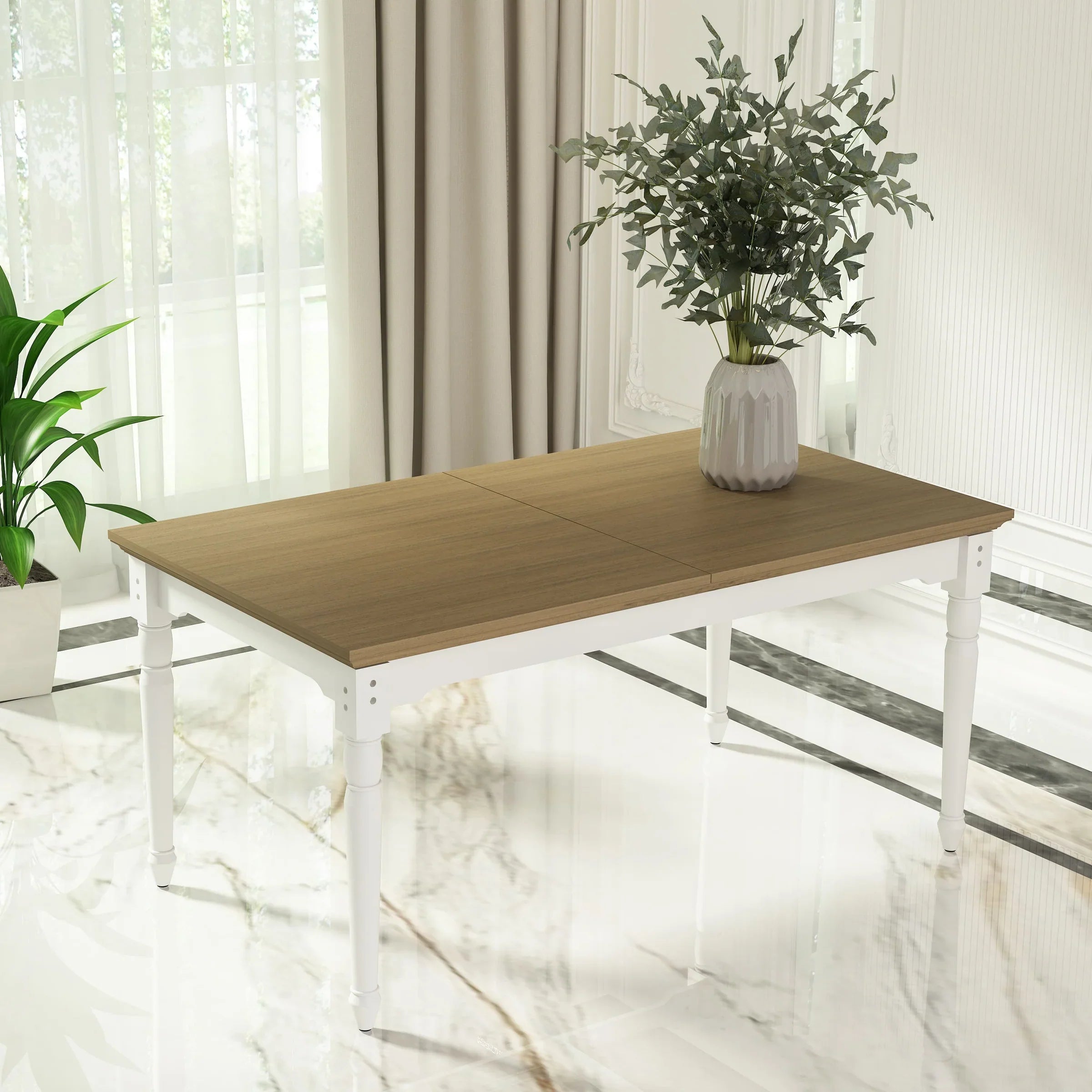 Anderson Teak Chenon Extension Dining Table TBX 7990DT - Solid Teak Wood Outdoor Furniture for Patio, Garden & Poolside Dining - Expandable Table for Entertaining Guests