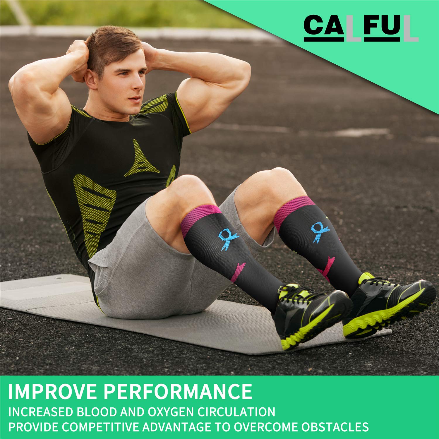 Acture 6 Pairs 15-20mmHg Compression Socks for Men & Women - Best for Running, Sports, Medical Support, Pregnancy & Travel - Improve Circulation & Reduce Swelling for Athletes, Nurses & Frequent Flyers