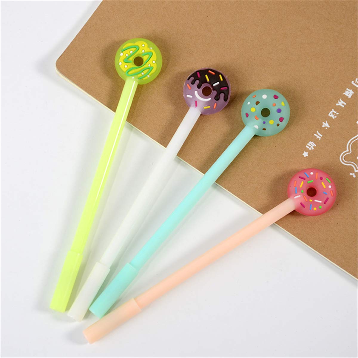 Original Fashion Designed Gel Pens - Cute Cartoon Doughnut-Shaped Ballpoint Pens, Creative Stationery & Office Supplies (6-Pack) for School, Work & Gift Giving