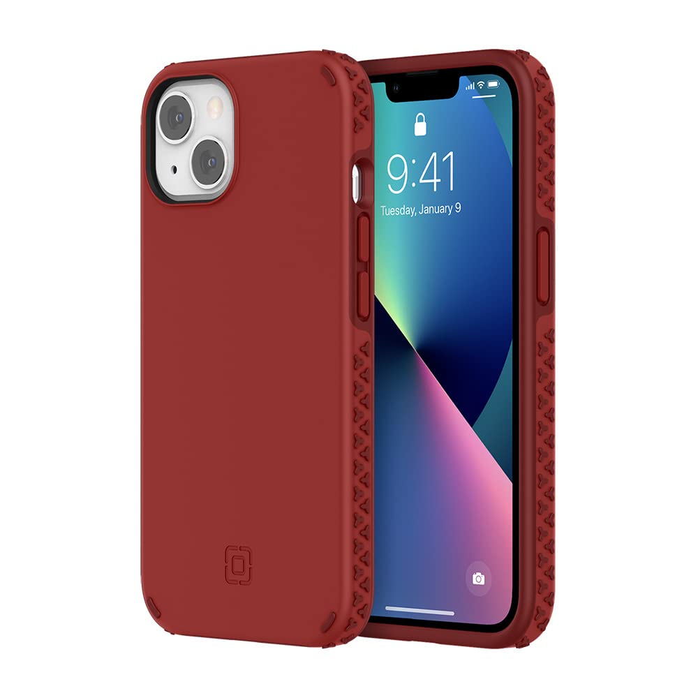 Incipio Protective Grip Case for iPhone 13 - Shockproof & Anti-Slip Cover (Red) - Perfect for Outdoor Activities, Sports & Daily Use