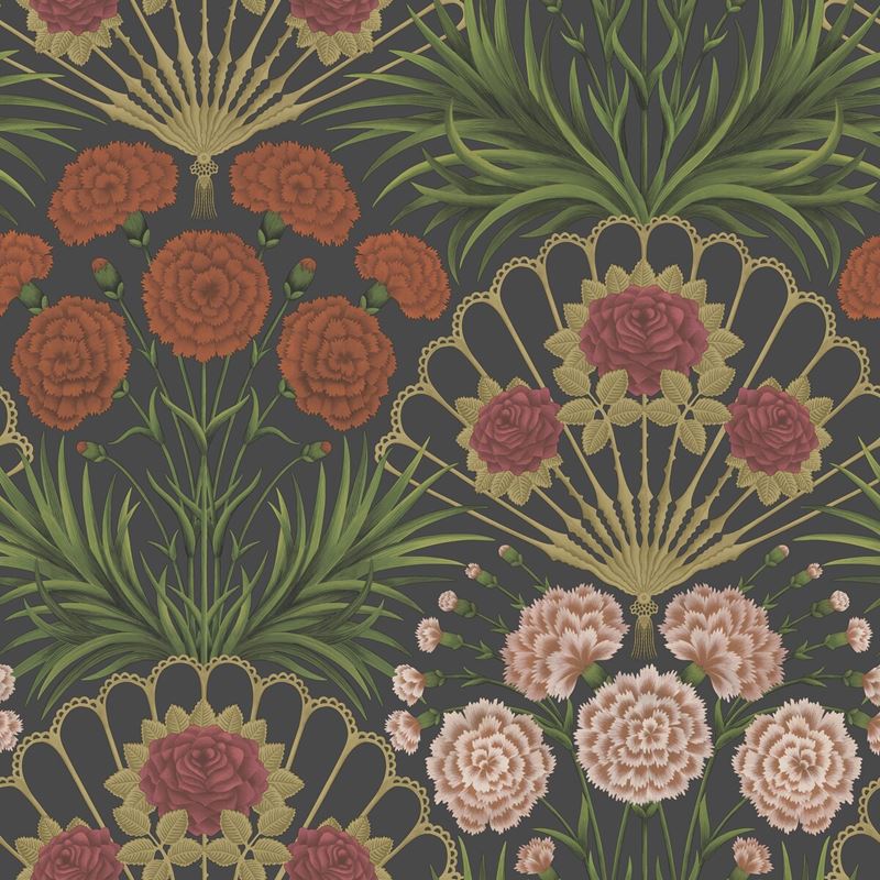 Cole & Son Flamenco Fan Pink Botanical Wallpaper - Elegant Floral Design for Living Room & Bedroom Decor