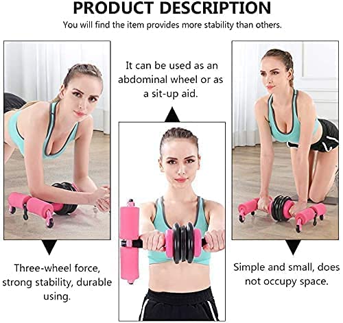 PIKFOS Ab Wheel Roller Kit with Knee Pad & Resistance Bands - Core Workout Equipment for Abs, Back & Arms - Home Gym Fitness Device for Men & Women - Perfect for Home Workouts, Strength Training & Full Body Exercises