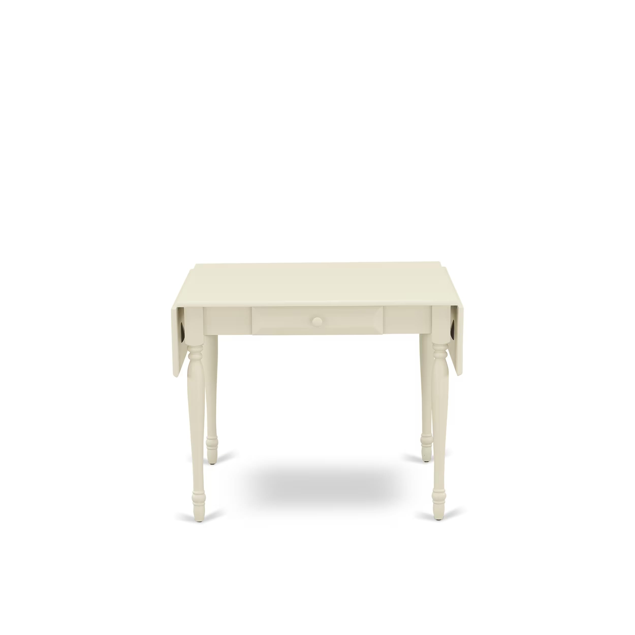 East West Furniture MZNO3-LWH-W 3-Piece Kitchen Table Set for Small Spaces - 36x54 Inch Rectangle Drop Leaf Dining Table with 2 Solid Wood Chairs, Linen White - Perfect for Apartments, Breakfast Nooks & Cozy Dining Areas
