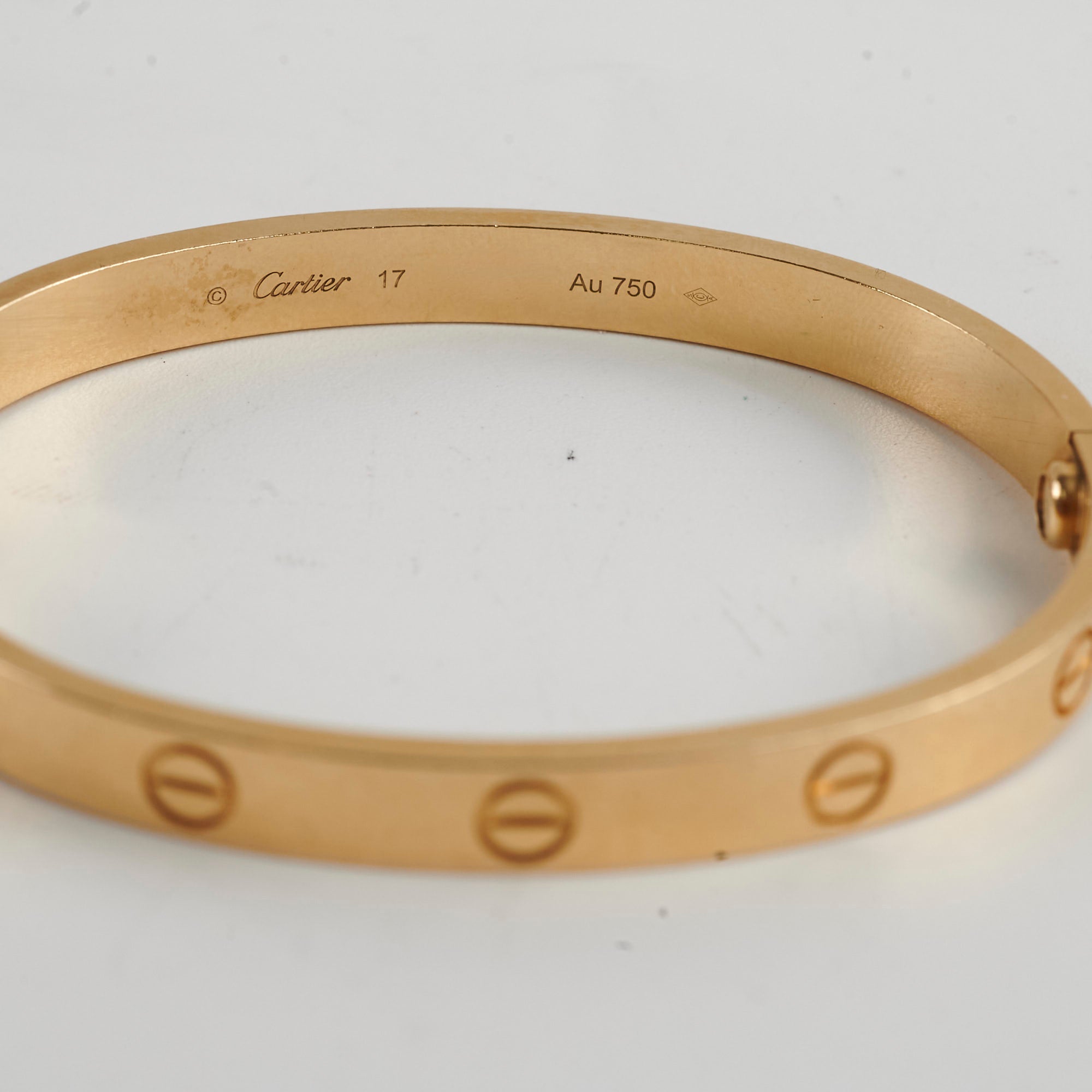 Cartier Love Bracelet 18K Yellow Gold Size 17 - Luxury Jewelry Gift for Women, Anniversary Present, Elegant Stackable Bangle for Special Occasions
