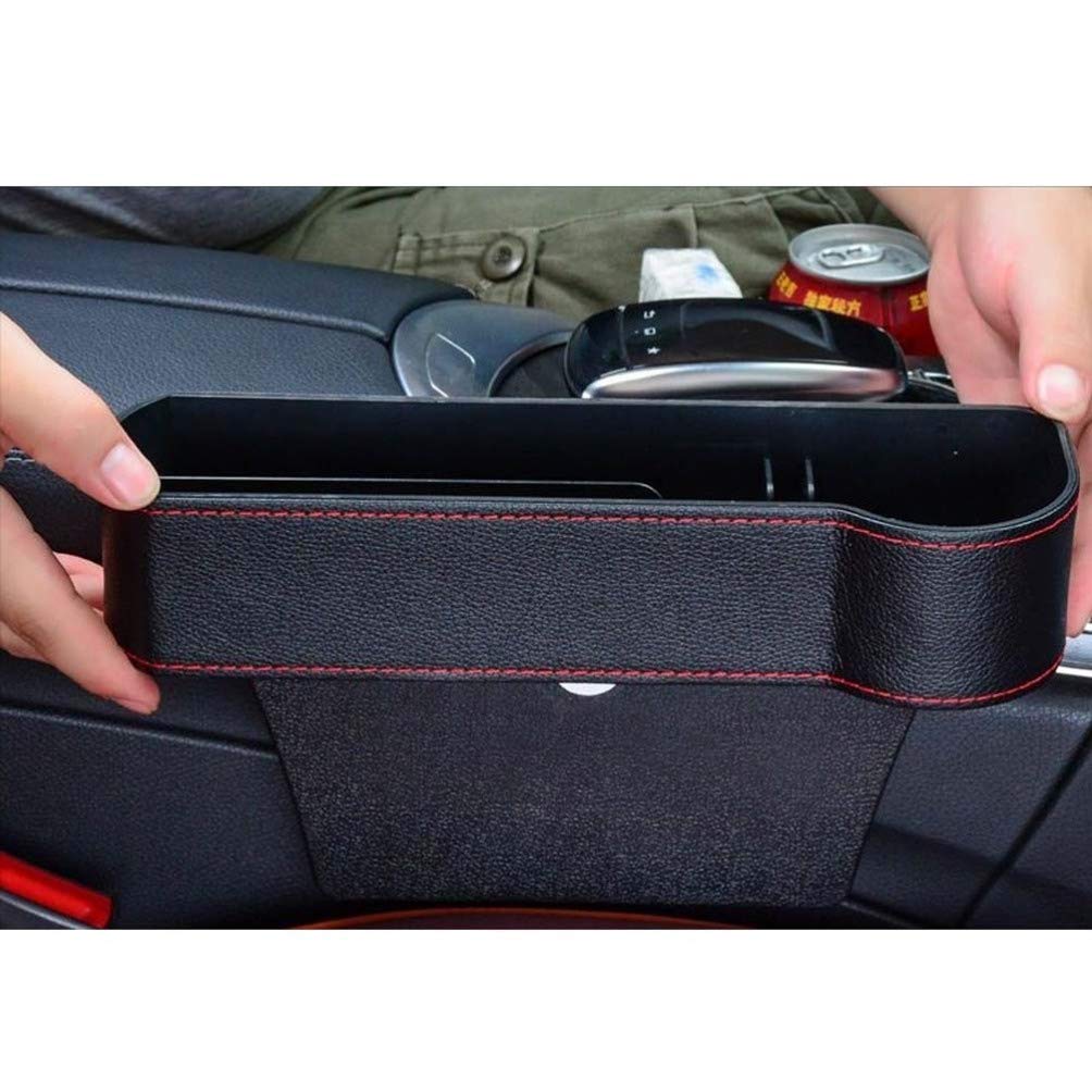 Garneck 1 Pair Black Car Storage Box & Organizer Bins - Multifunctional Interior Storage, Gap Filler & Auto Garbage Can for Sedan, SUV, Truck (Perfect for Trash, Snacks, Phone & Small Items)