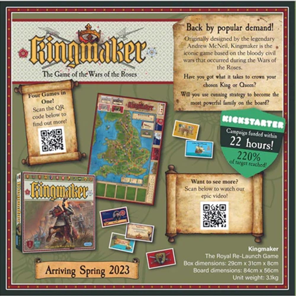 Kingmaker Strategy Board Game by Gibsons Games - 1-6 Players - 60-120 Min Medieval Political Adventure - Perfect for Family Game Nights & Teen/Adult Parties (Ages 14+) - English Edition - Great for History Lovers & Strategy Game Enthusiasts