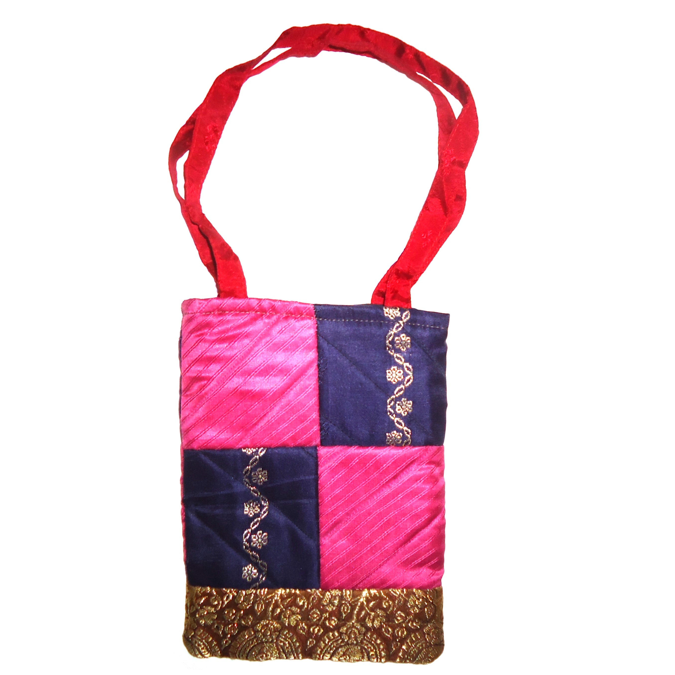 Stylish Patchwork Handbag in Navy & Pink - Trendy Crossbody Purse for Women, Perfect for Casual Outings, Shopping & Travel