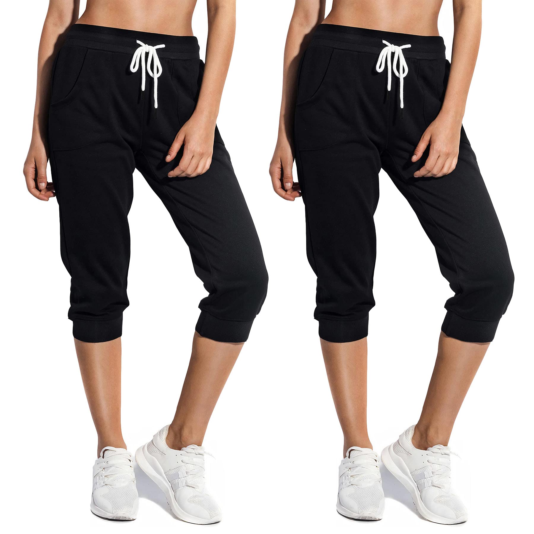 SPECIALMAGIC Women's Cropped Jogger Pants - Loose Fit Lounge Sweatpants with Drawstring Waist & Side Pockets | Running, Yoga, Workout & Casual Wear
